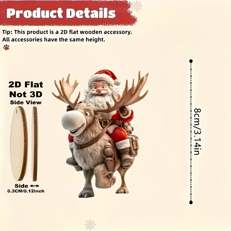 Santa Claus Wooden Hanging Ornaments Set