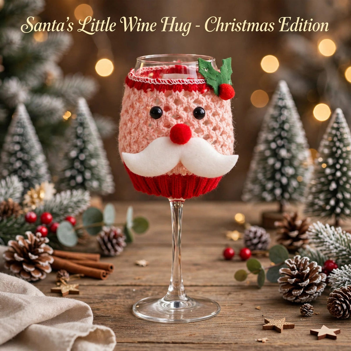 New 2026 Christmas Wool Wine Cup Cover