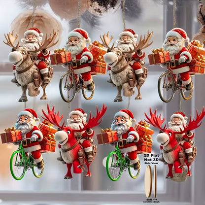 Santa Claus Wooden Hanging Ornaments Set
