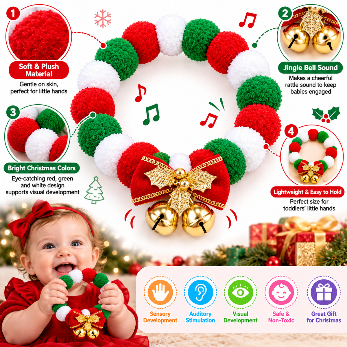 Christmas Pom Pom Pet Necklace