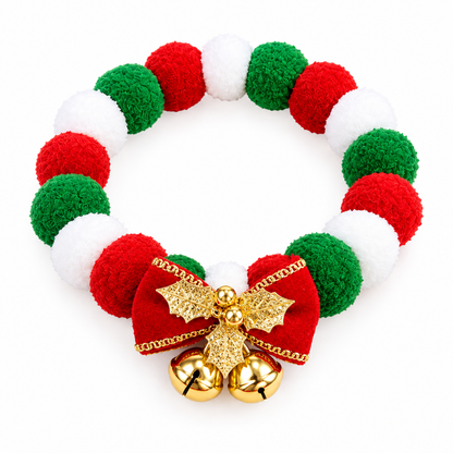 Christmas Pom Pom Pet Necklace