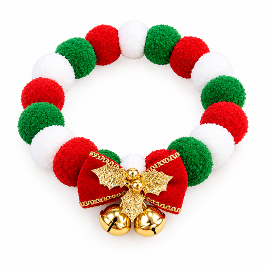 Christmas Pom Pom Pet Necklace