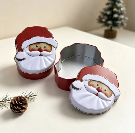 Christmas Santa Claus Cookie Tin Box