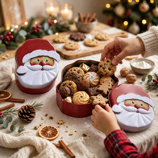 Christmas Santa Claus Cookie Tin Box